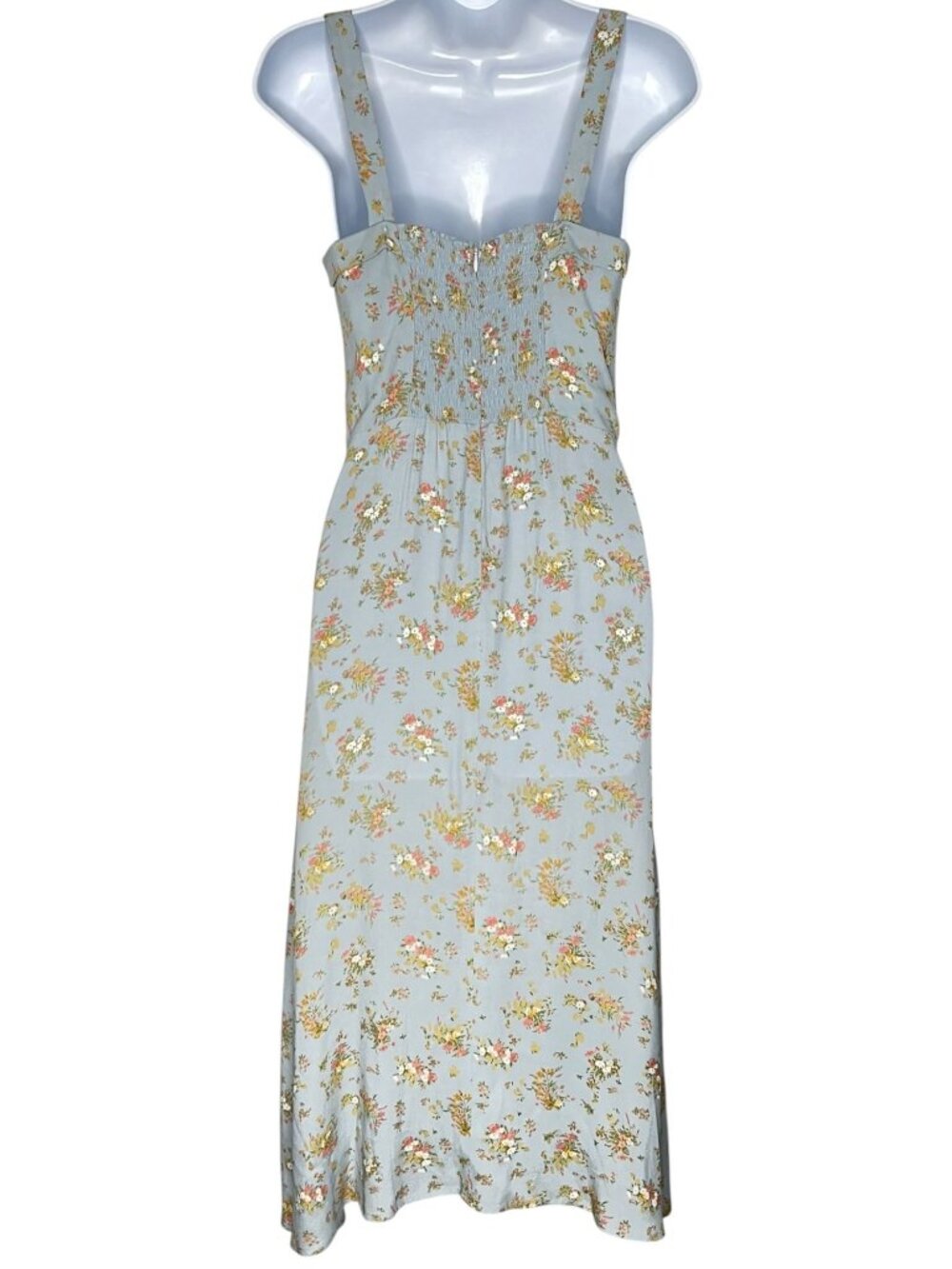 Reformation Eddie Dress in Grazia Blue Floral Midi Sundress bows 4 - Picture 10 of 13